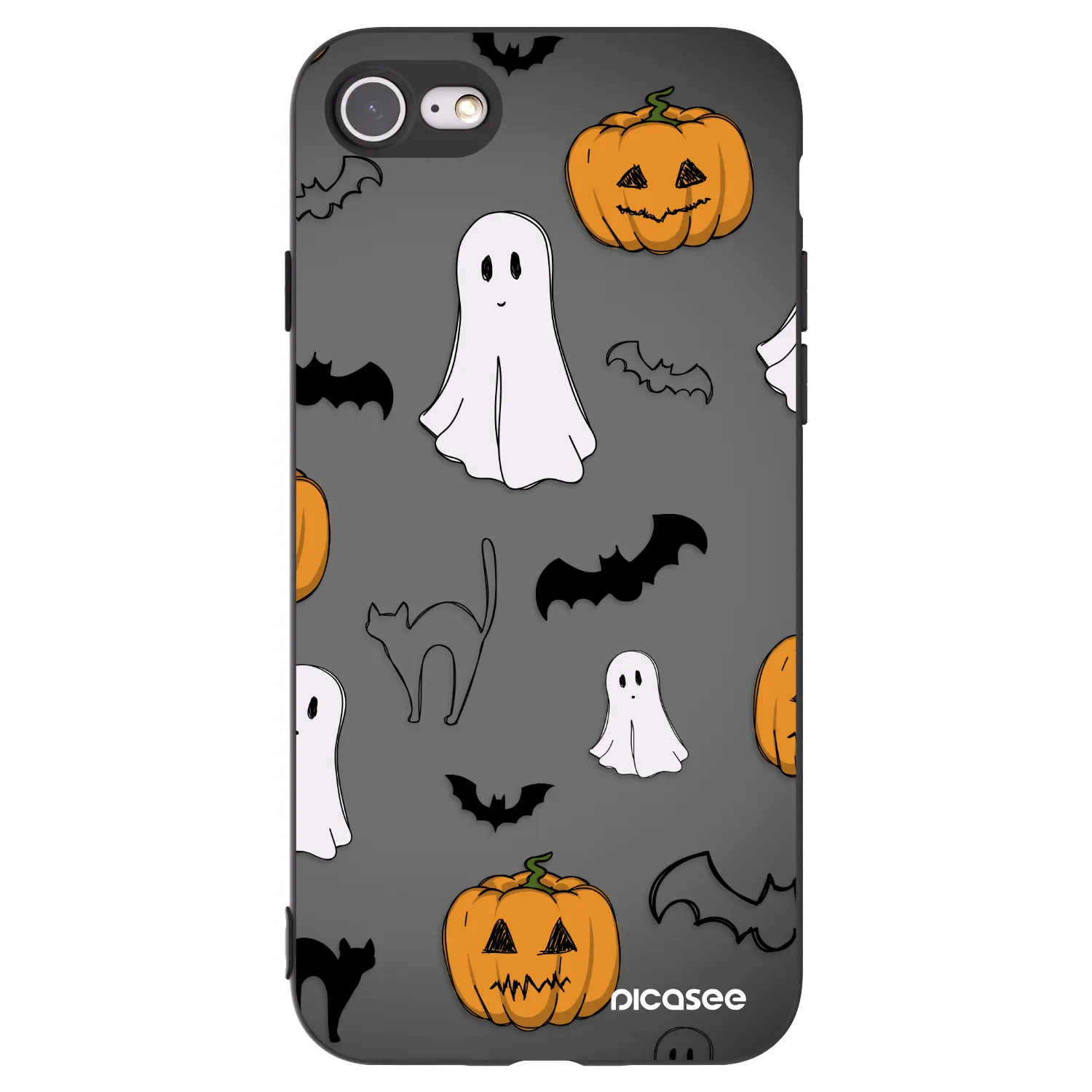 Picasee silikonski črni ovitek za Apple iPhone SE 2020 - Spooky crew