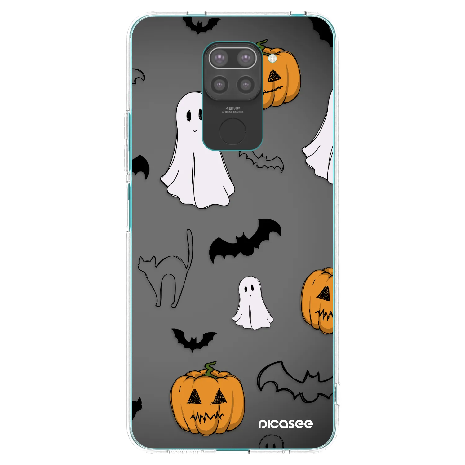 Picasee silikonski črni ovitek za Xiaomi Redmi Note 9 - Spooky crew