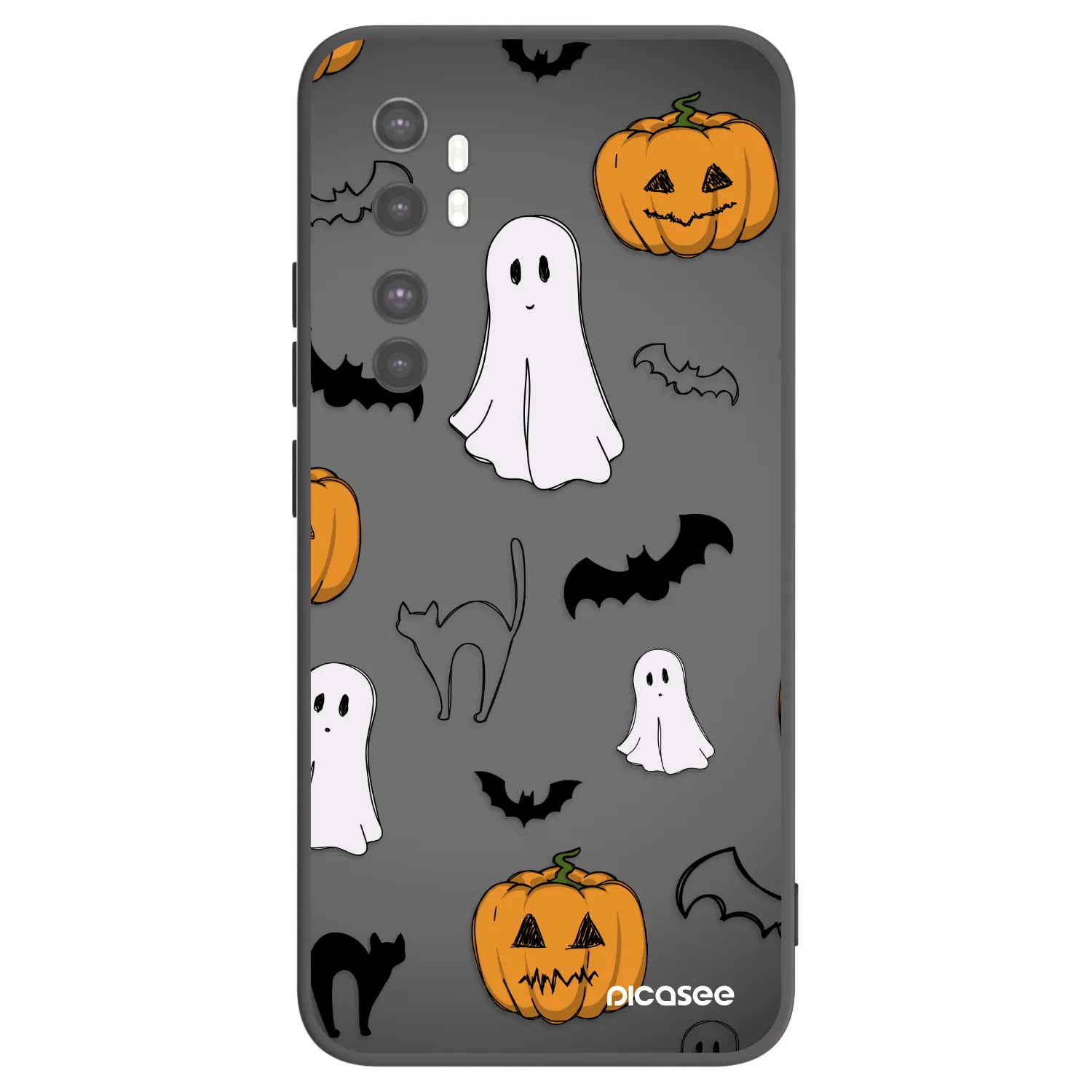 Picasee silikonski črni ovitek za Xiaomi Mi Note 10 Lite - Spooky crew