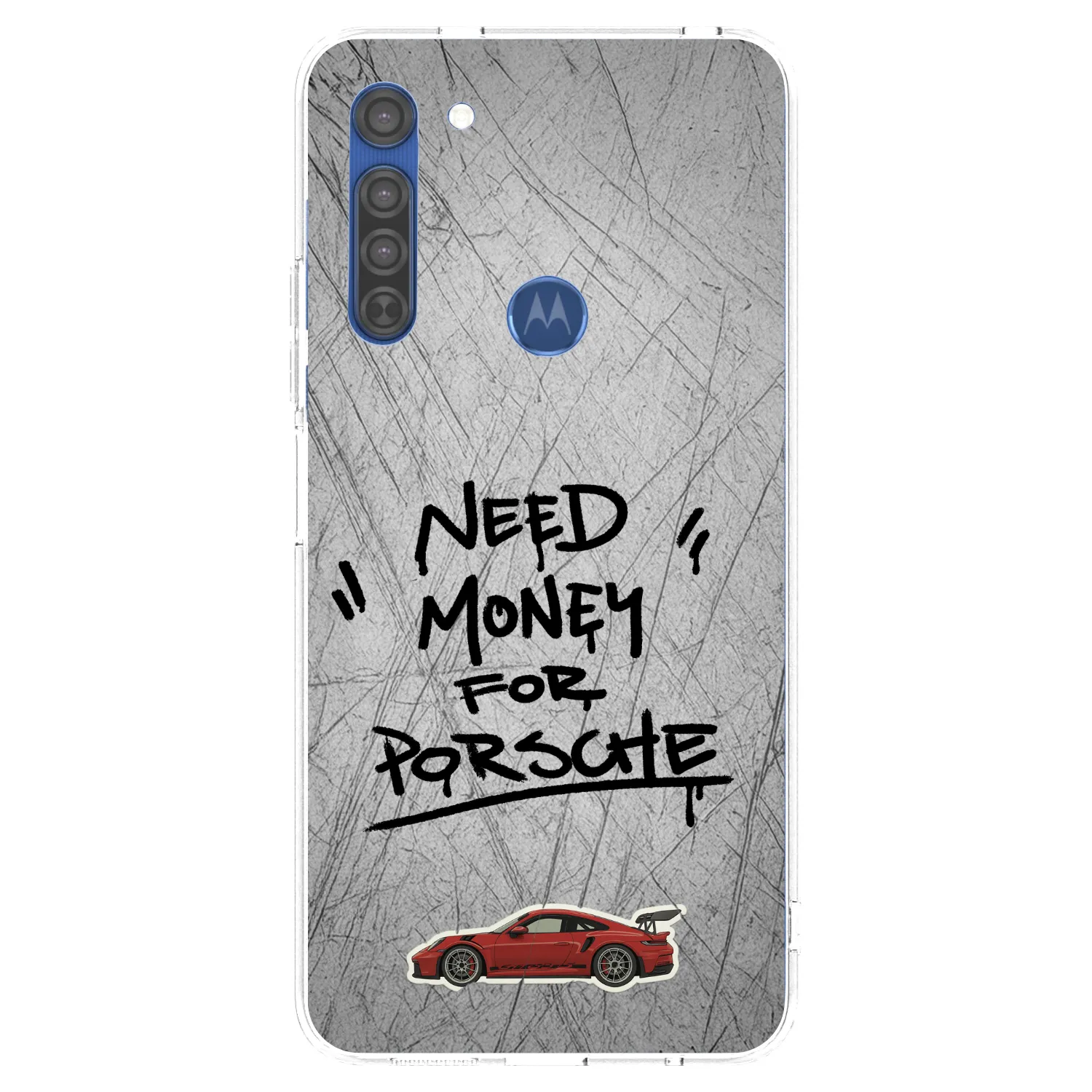 Picasee silikonski prozorni ovitek za Motorola Moto G8 - Grey Drift