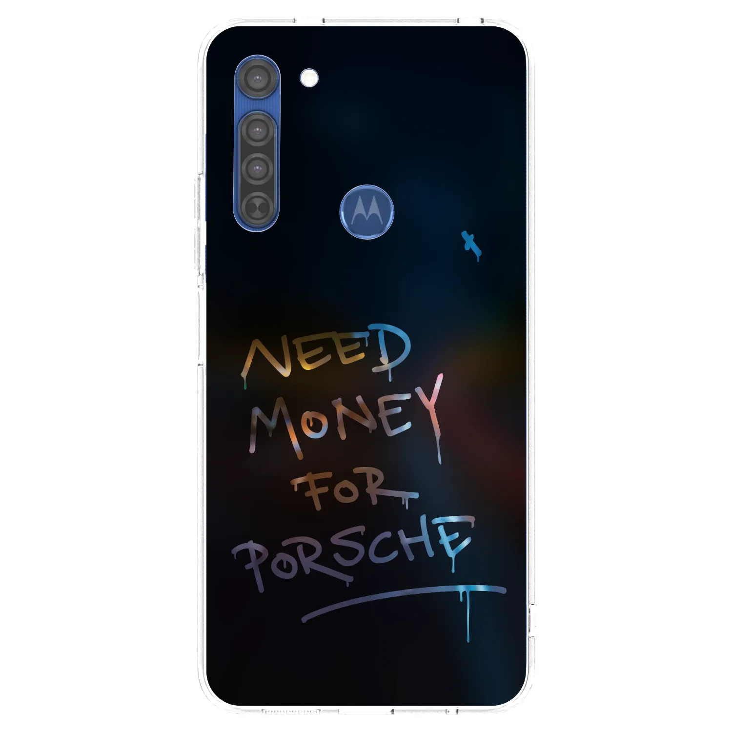 Picasee silikonski prozorni ovitek za Motorola Moto G8 - Neon Nights