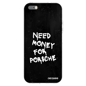 Picasee silikonski prozorni ovitek za Apple iPhone 5/5S/SE - Black Dollar