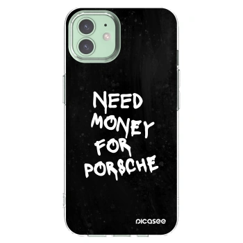 Picasee silikonski prozorni ovitek za Apple iPhone 12 Pro - Black Dollar