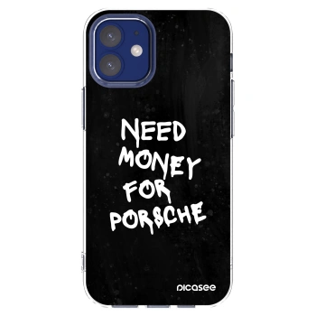 Picasee silikonski prozorni ovitek za Apple iPhone 12 mini - Black Dollar