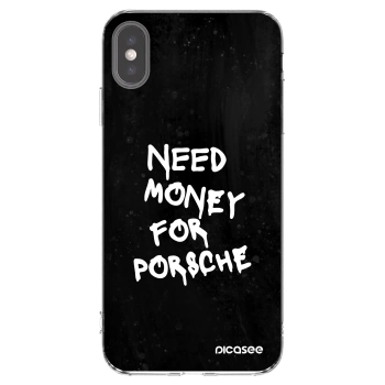 Picasee silikonski prozorni ovitek za Apple iPhone XS Max - Black Dollar