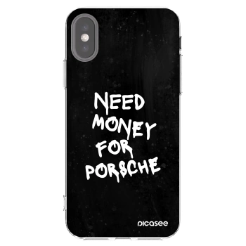 Picasee silikonski prozorni ovitek za Apple iPhone X/XS - Black Dollar