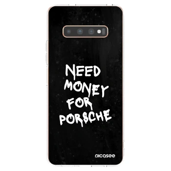 Picasee silikonski prozorni ovitek za Samsung Galaxy S10 Plus G975 - Black Dollar