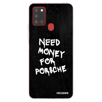 Picasee silikonski prozorni ovitek za Samsung Galaxy A21s - Black Dollar