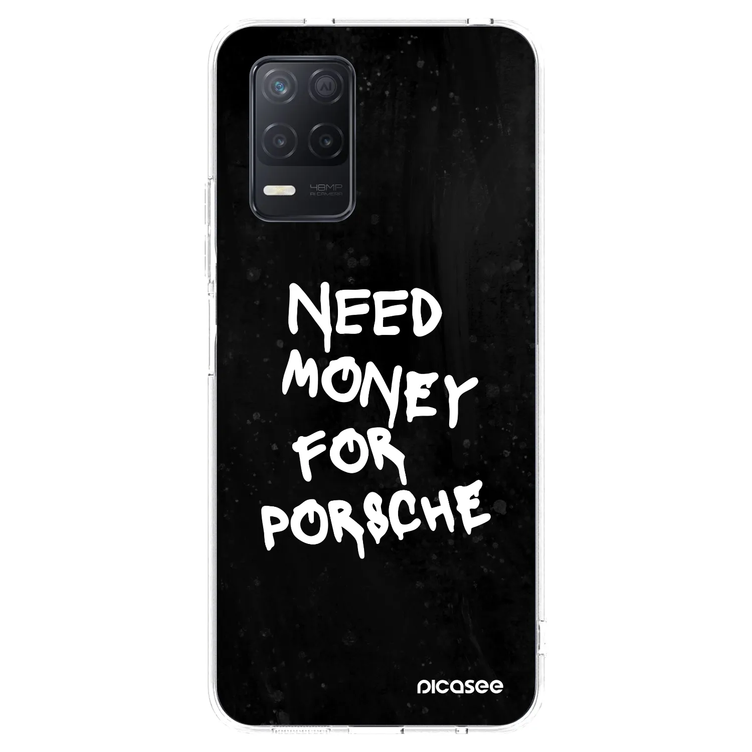 Picasee silikonski prozorni ovitek za Realme 8 5G - Black Dollar