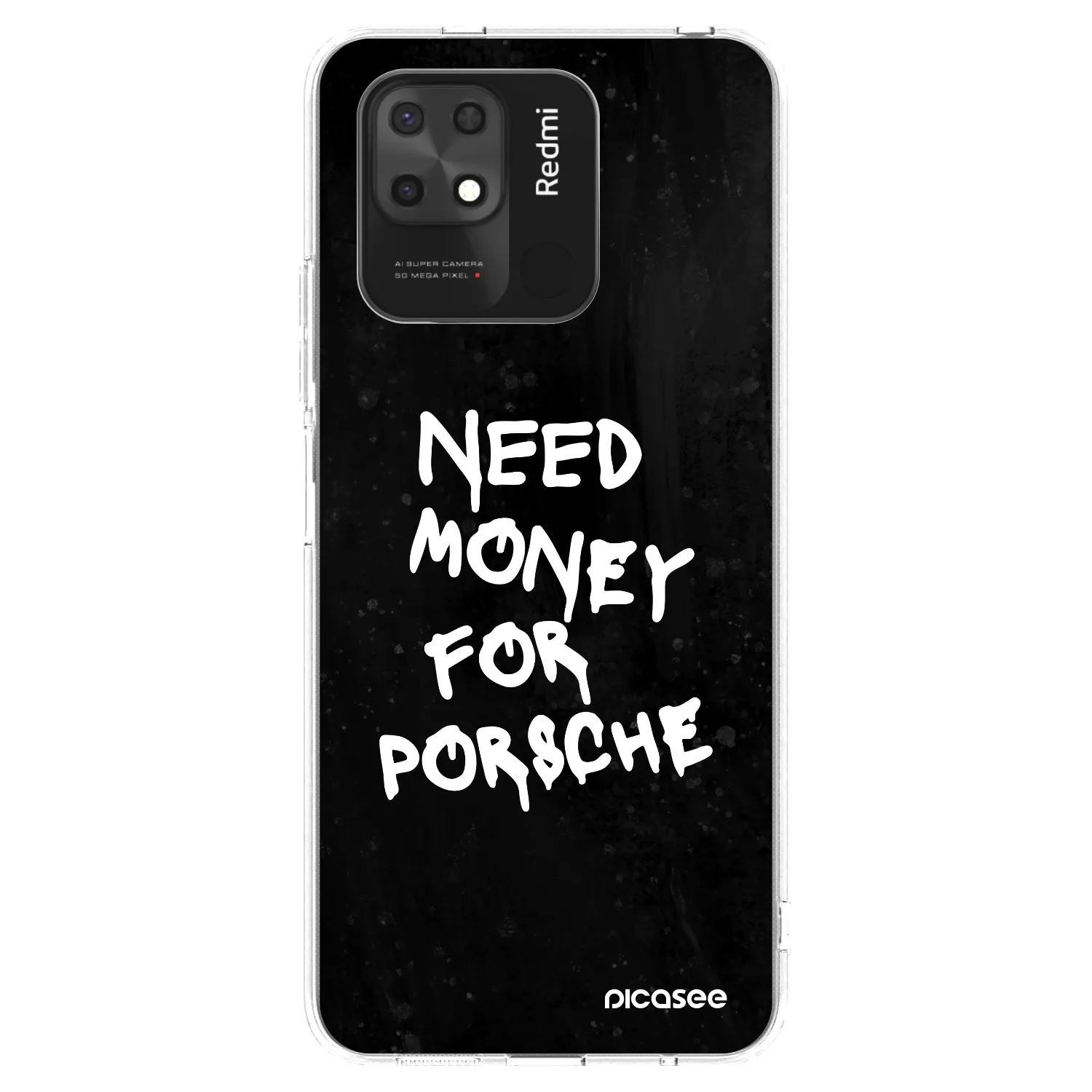 Picasee silikonski prozorni ovitek za Xiaomi Redmi 10C - Black Dollar