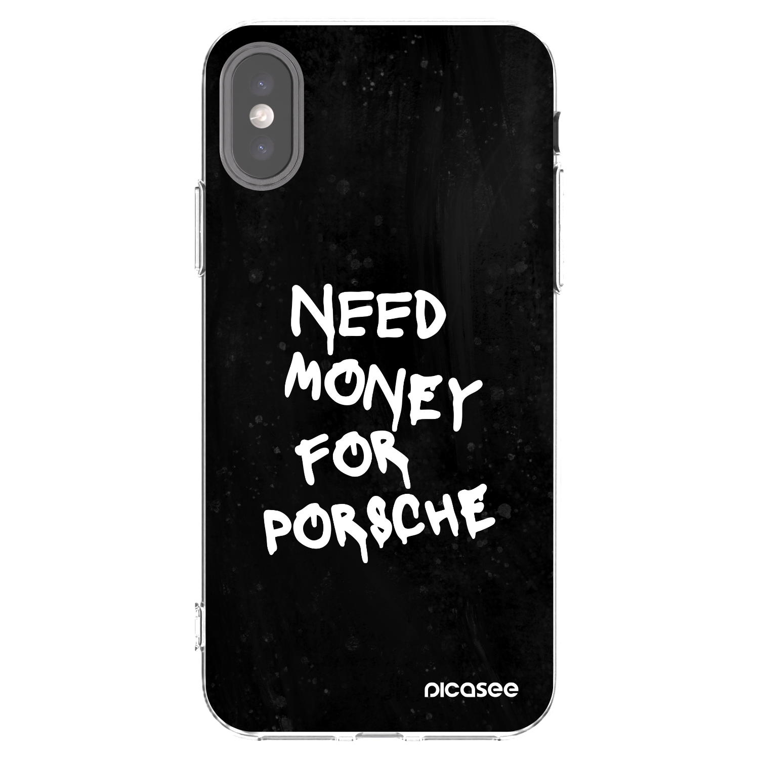 Picasee silikonski prozorni ovitek za Apple iPhone X/XS - Black Dollar