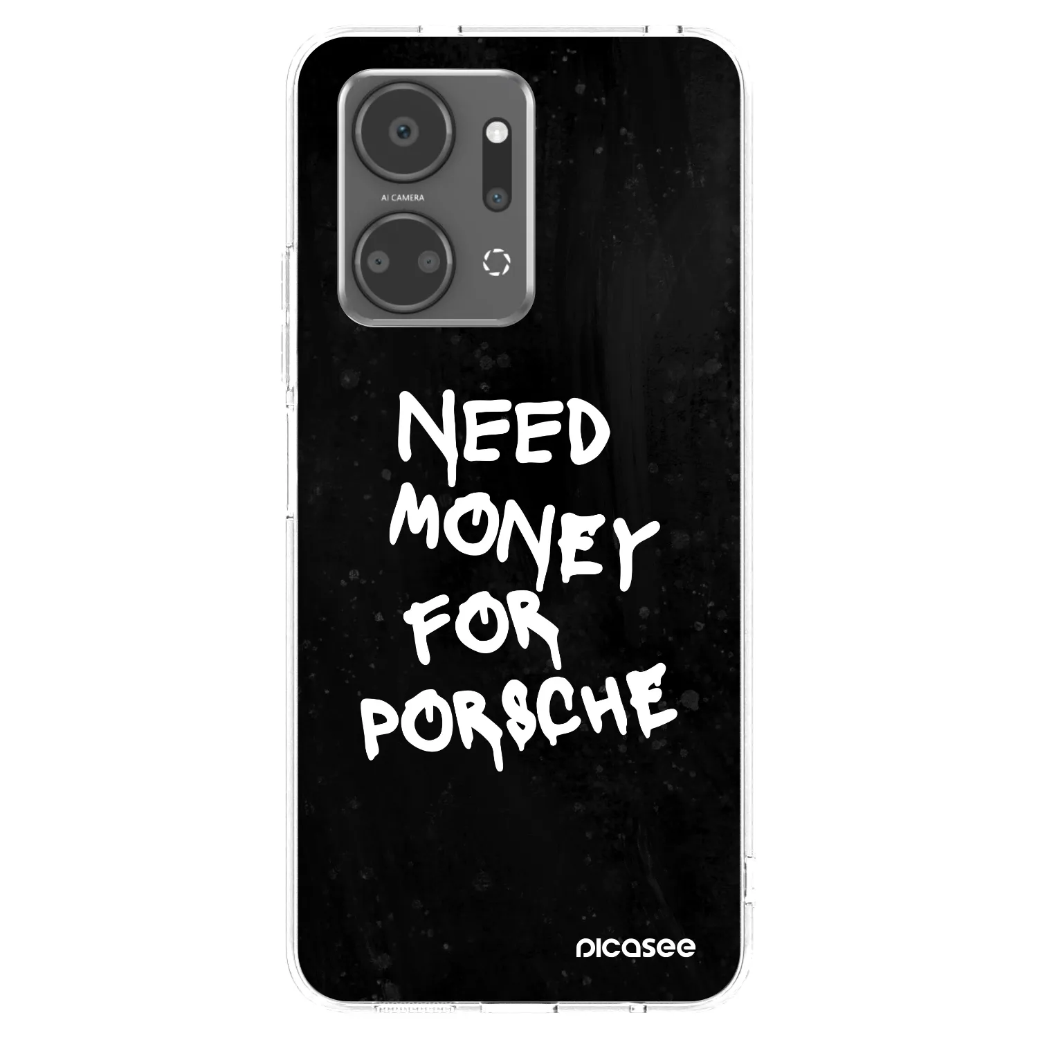 Picasee silikonski prozorni ovitek za Honor X7a - Black Dollar