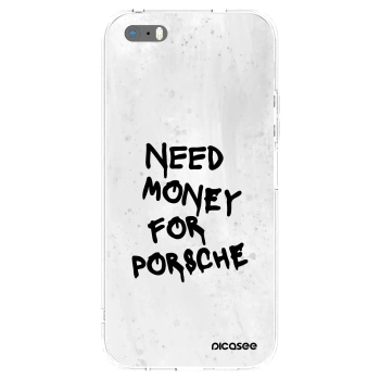 Picasee silikonski prozorni ovitek za Apple iPhone 5/5S/SE - White Dollar