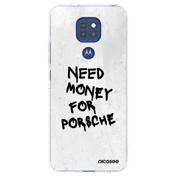 Picasee silikonski prozorni ovitek za Motorola Moto G9 Play - White Dollar