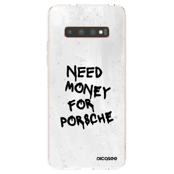 Picasee silikonski prozorni ovitek za Samsung Galaxy S10 Plus G975 - White Dollar