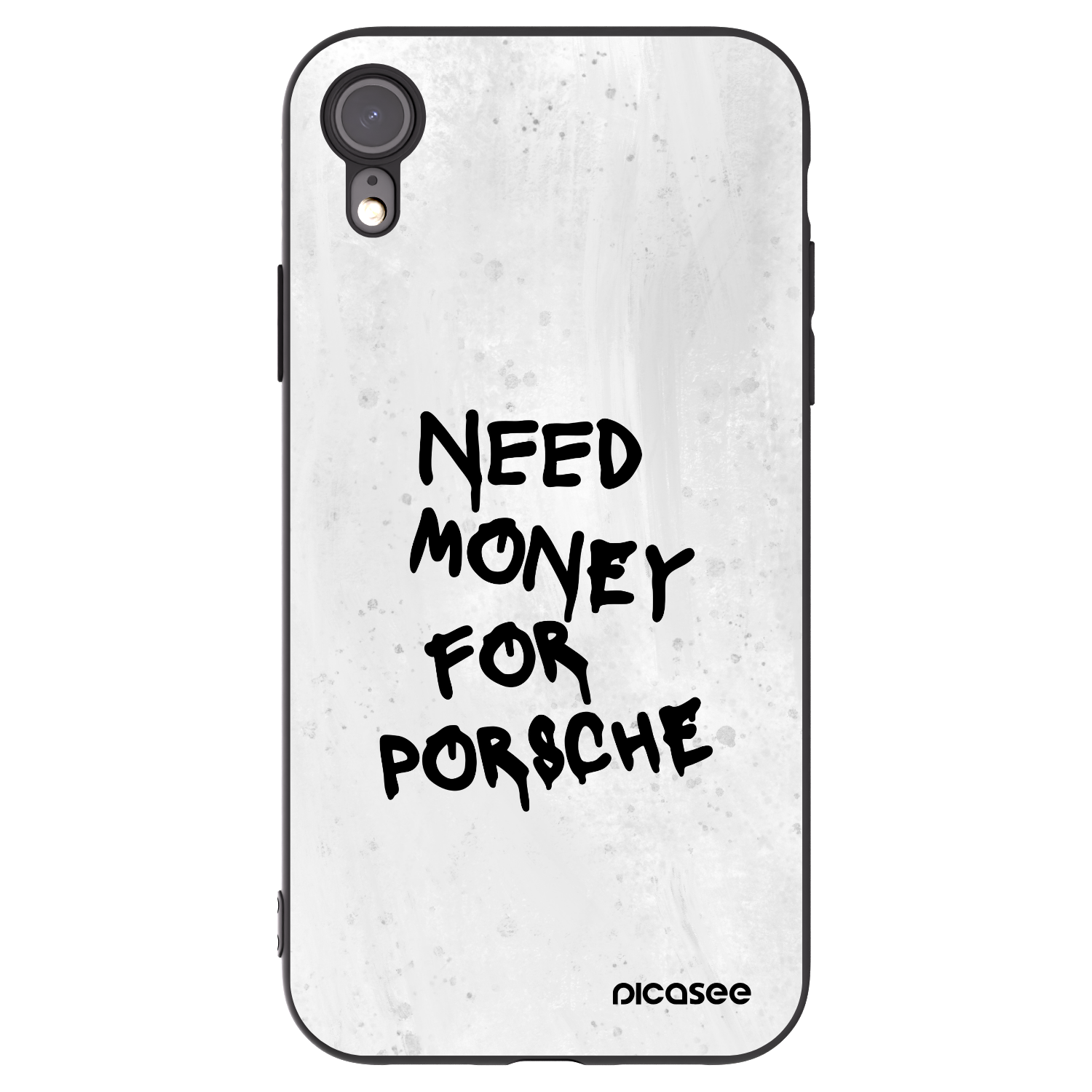 Picasee silikonski črni ovitek za Apple iPhone XR - White Dollar