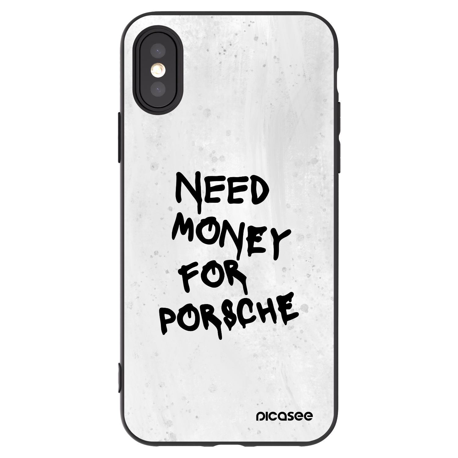 Picasee silikonski črni ovitek za Apple iPhone X/XS - White Dollar