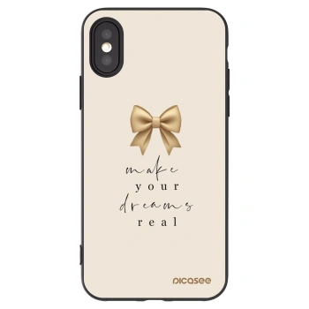 Picasee silikonski črni ovitek za Apple iPhone X/XS - Golden Dream