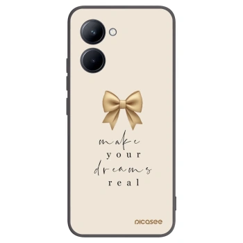 Picasee silikonski črni ovitek za Realme C33 (2023) - Golden Dream