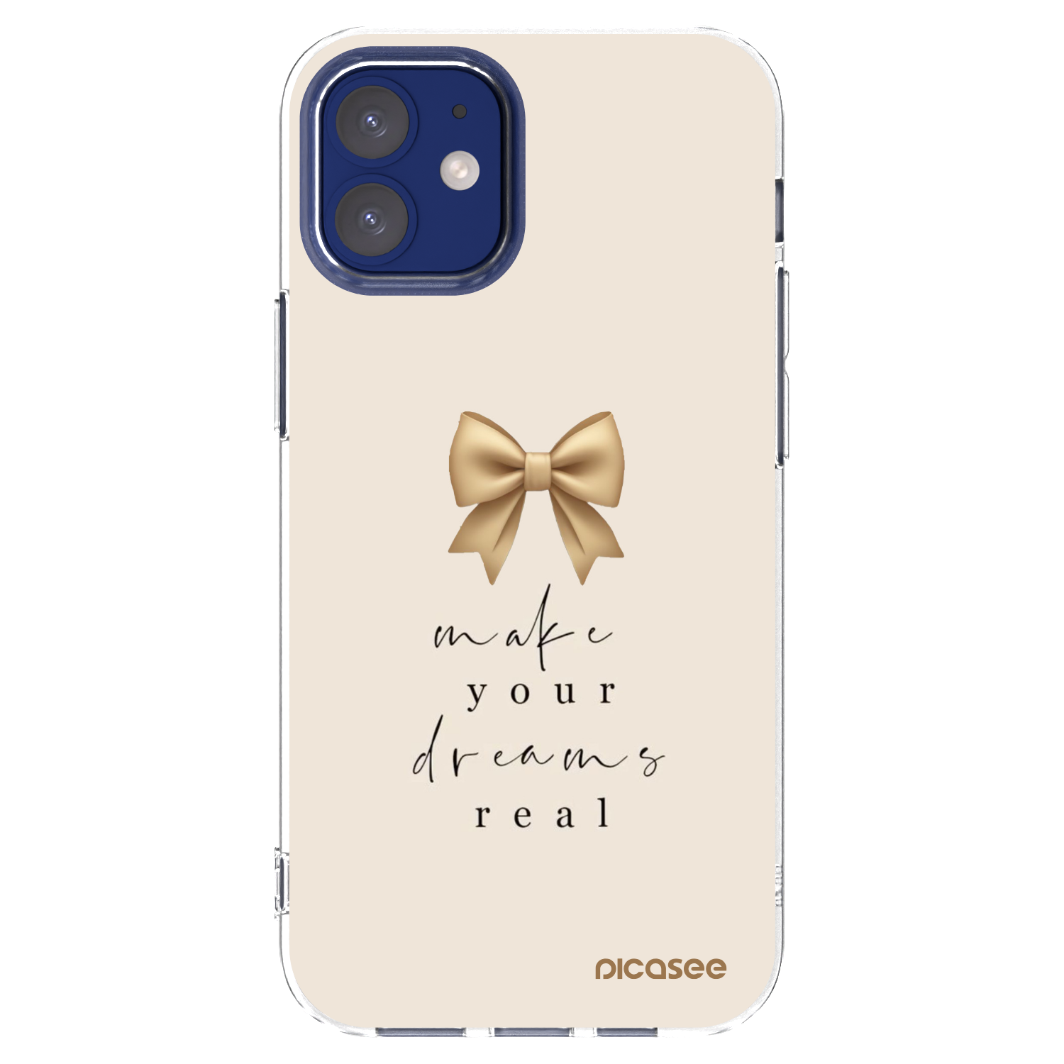 Picasee silikonski prozorni ovitek za Apple iPhone 12 mini - Golden Dream
