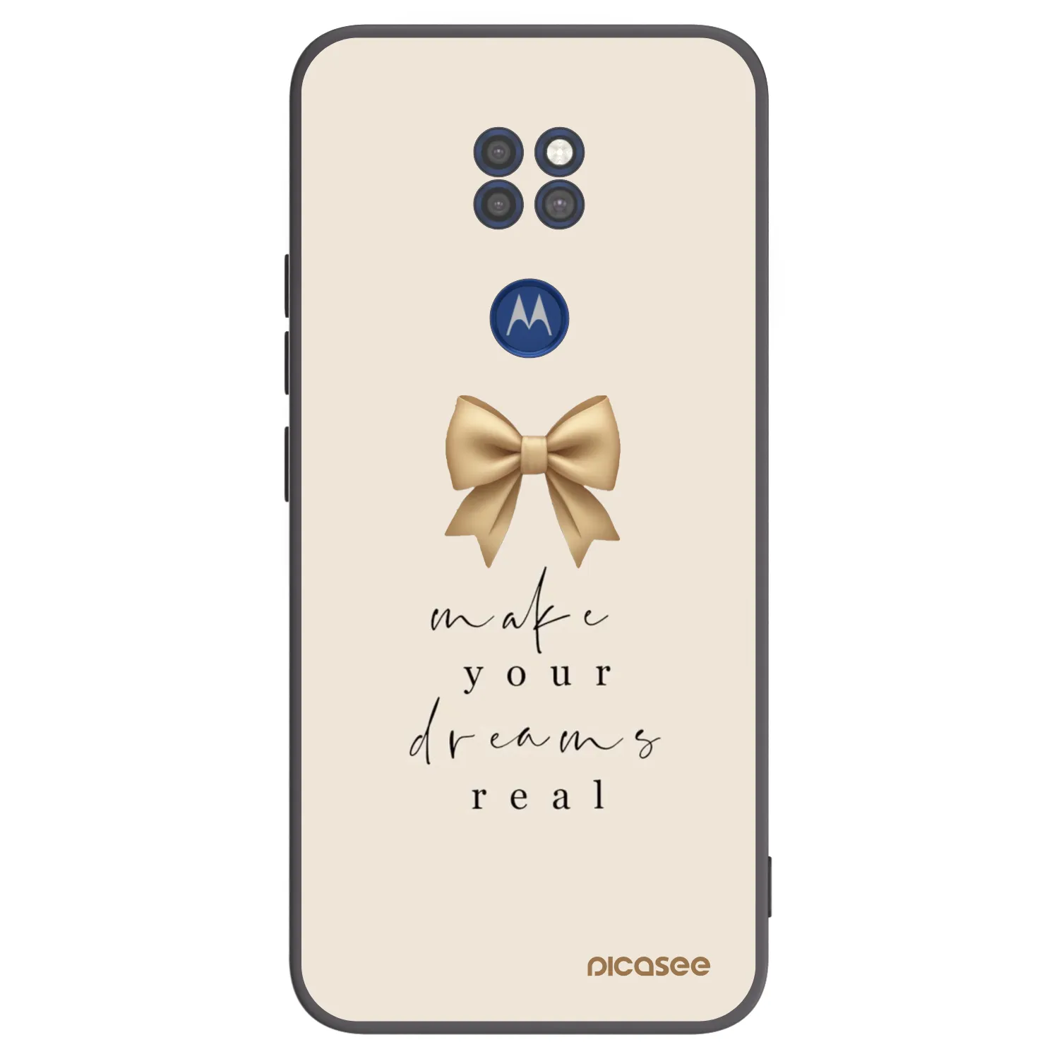 Picasee silikonski črni ovitek za Motorola Moto G9 Play - Golden Dream