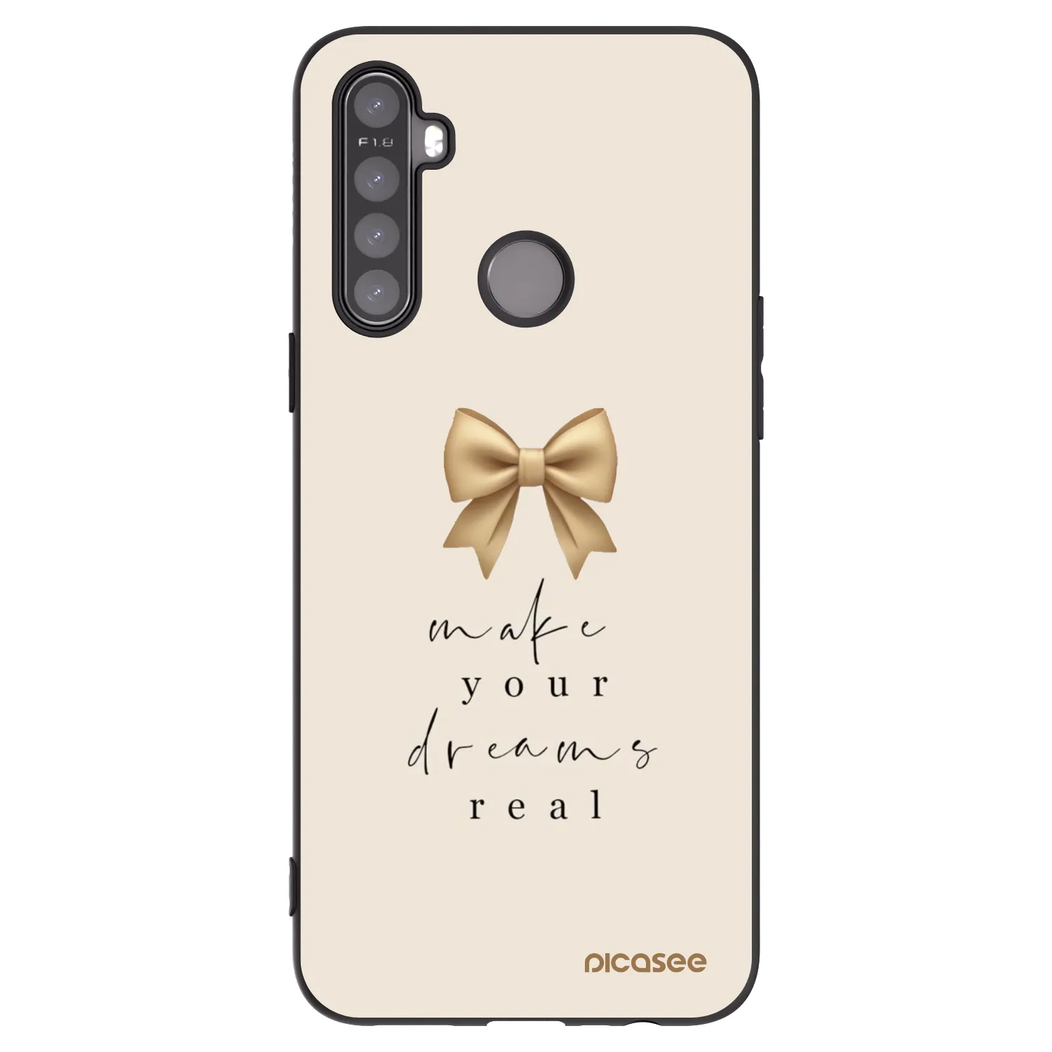 Picasee silikonski črni ovitek za Realme 6i - Golden Dream