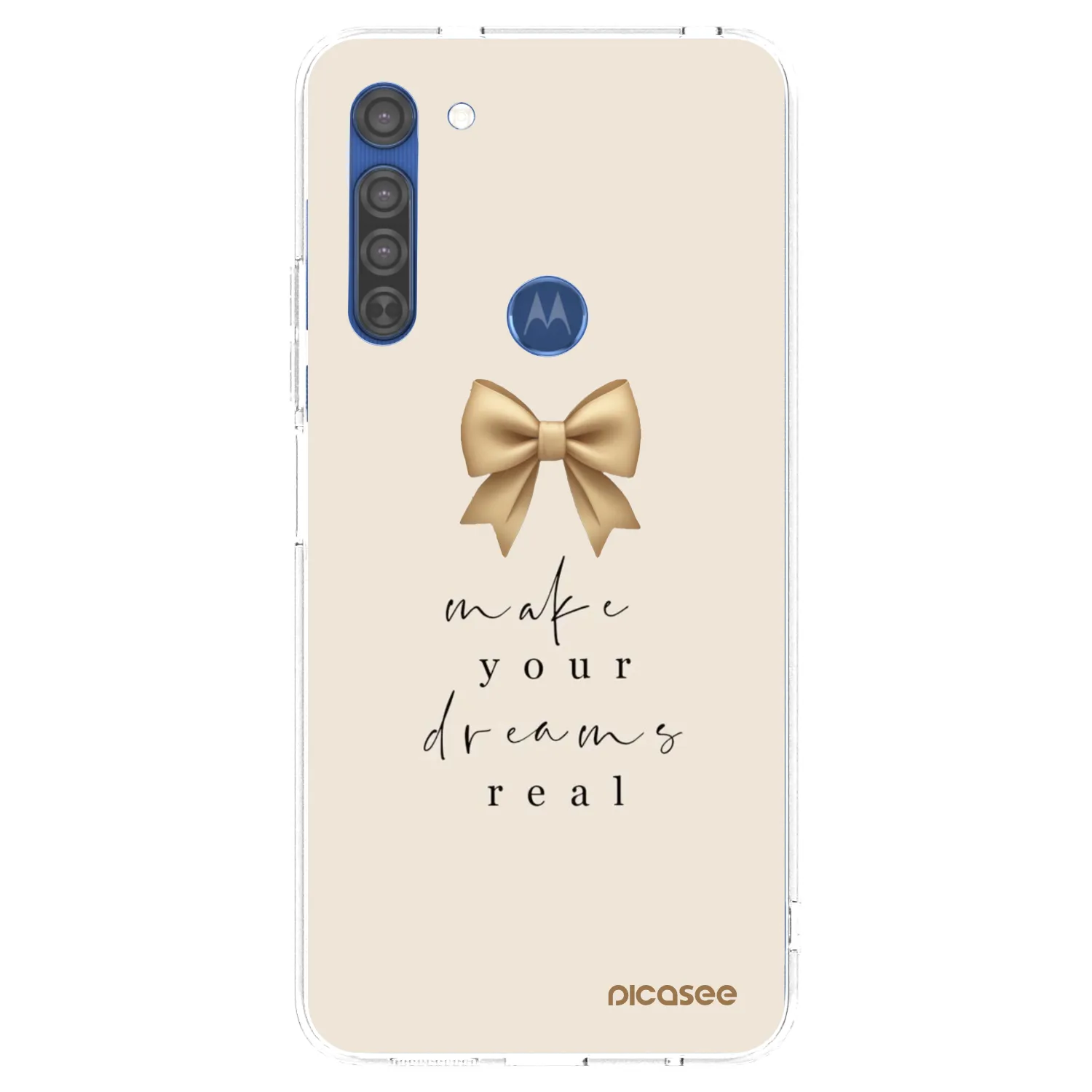 Picasee silikonski prozorni ovitek za Motorola Moto G8 - Golden Dream