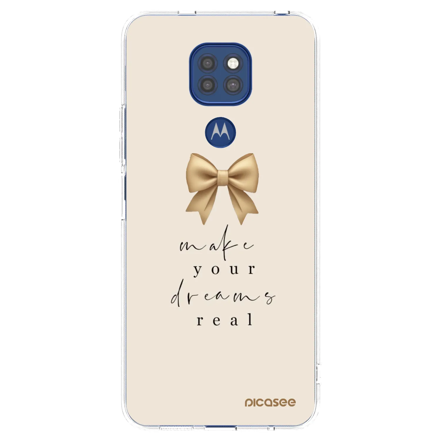 Picasee silikonski prozorni ovitek za Motorola Moto G9 Play - Golden Dream