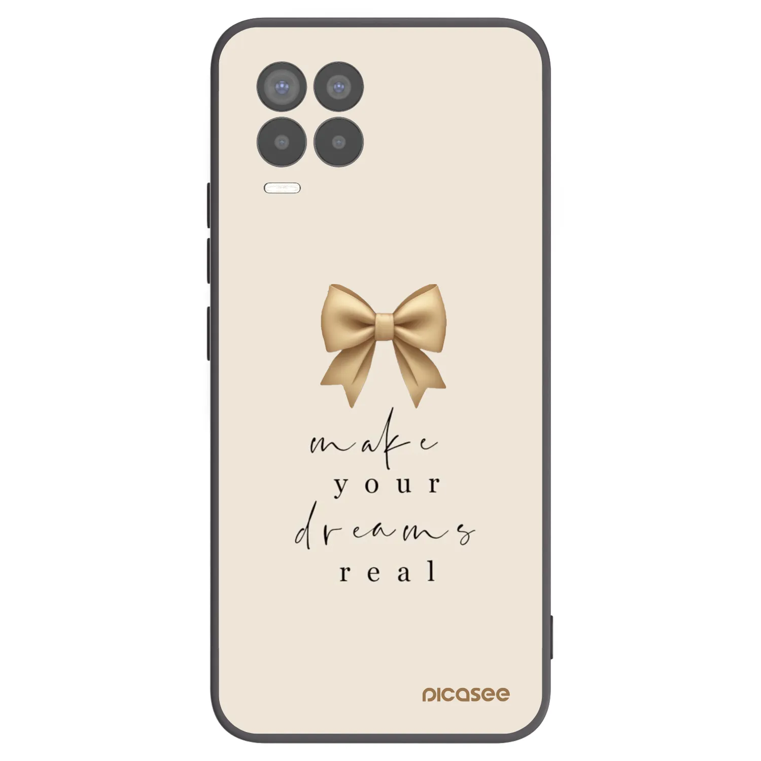 Picasee silikonski črni ovitek za Realme 8 4G - Golden Dream