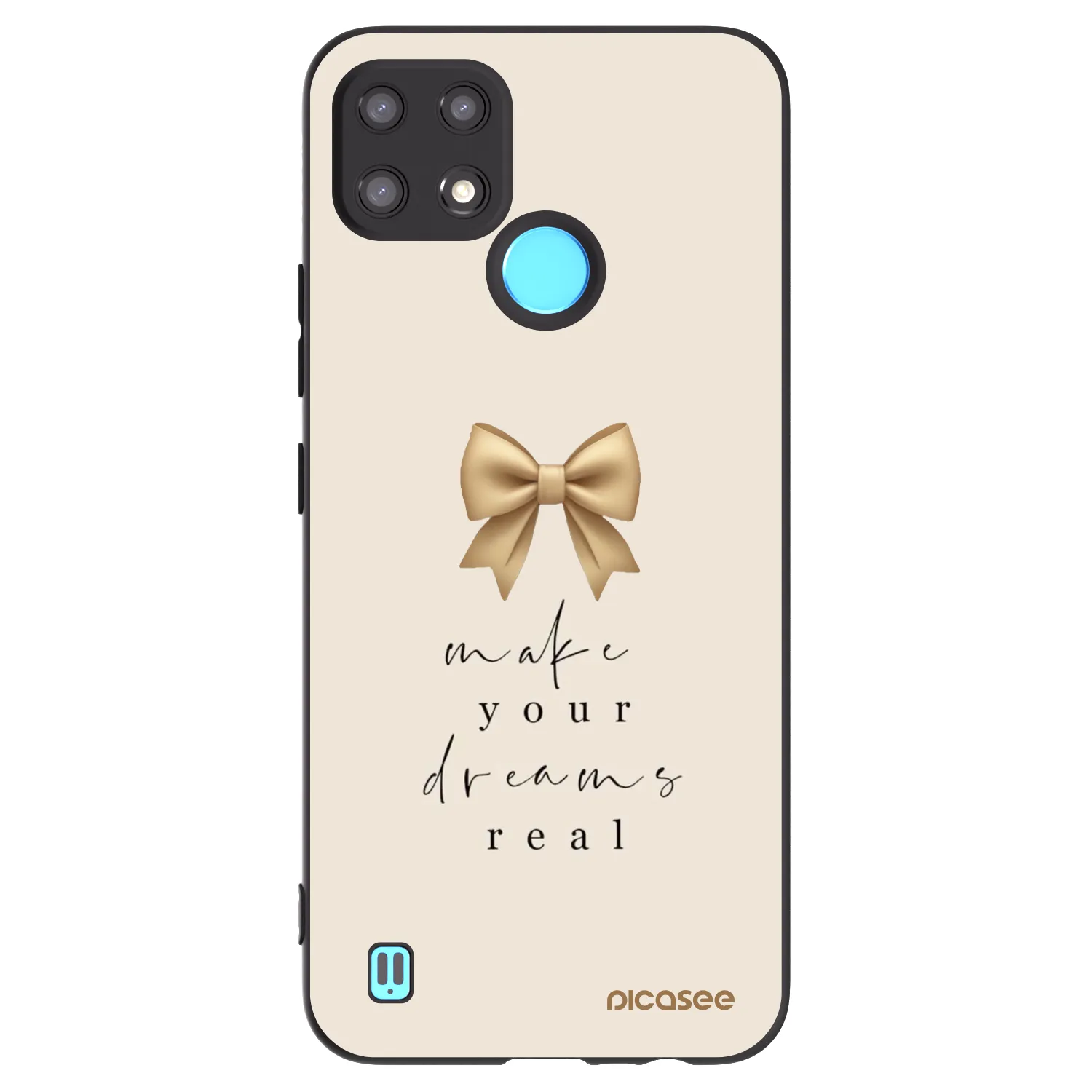 Picasee silikonski črni ovitek za Realme C21 - Golden Dream