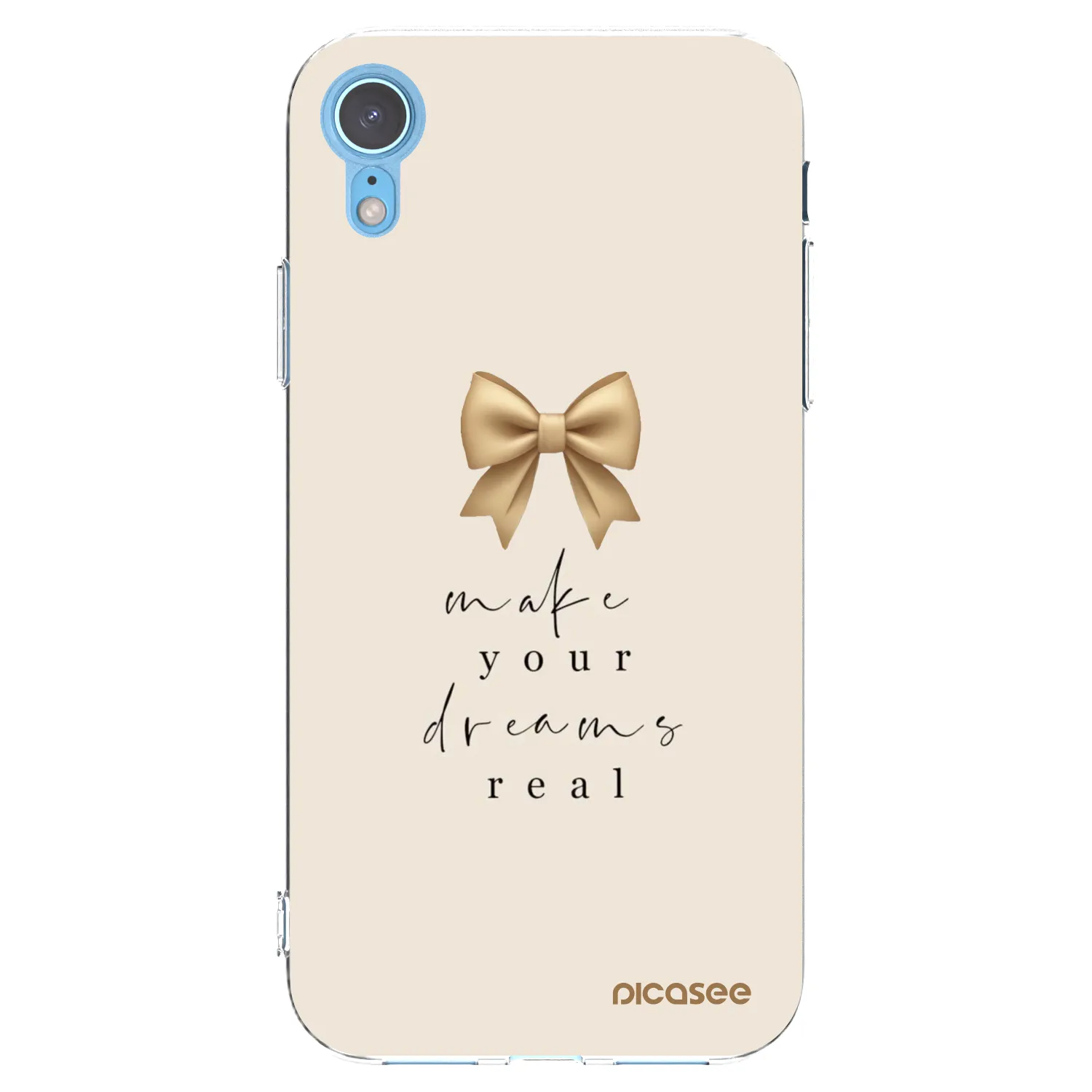 Picasee silikonski prozorni ovitek za Apple iPhone XR - Golden Dream