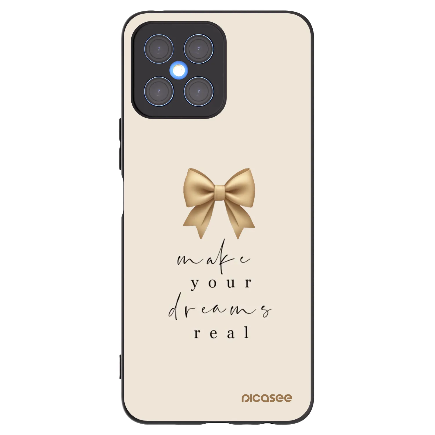 Picasee silikonski črni ovitek za Honor X8 4G - Golden Dream