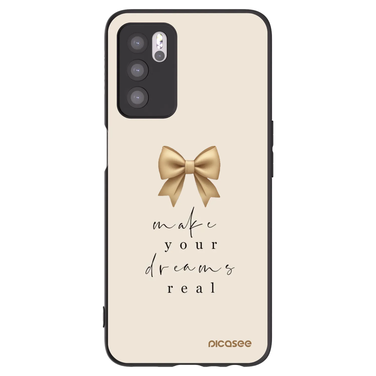 Picasee silikonski črni ovitek za OPPO A16s - Golden Dream