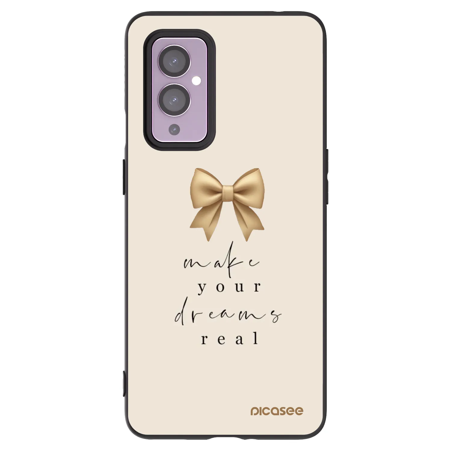 Picasee silikonski črni ovitek za OnePlus 9 - Golden Dream