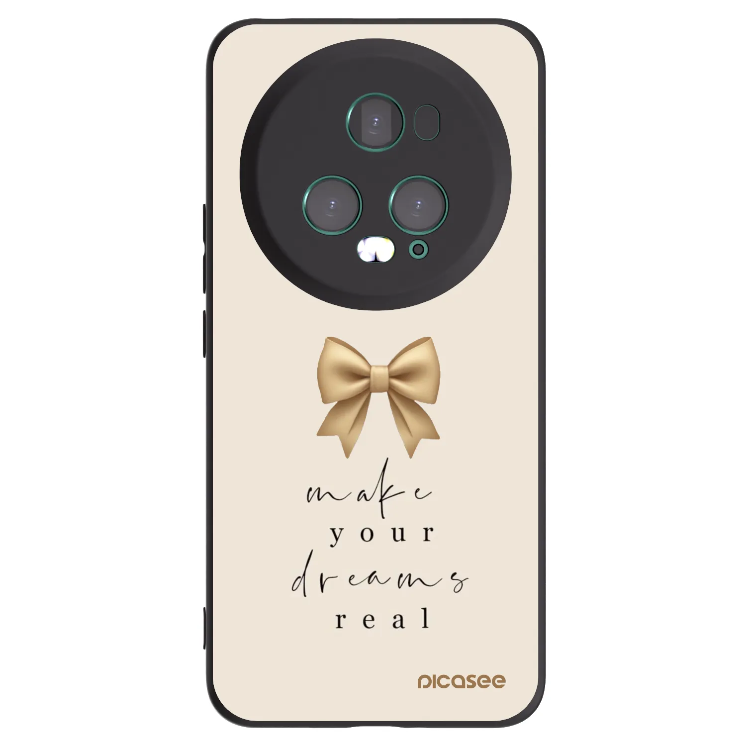 Picasee silikonski črni ovitek za Honor Magic5 Pro - Golden Dream