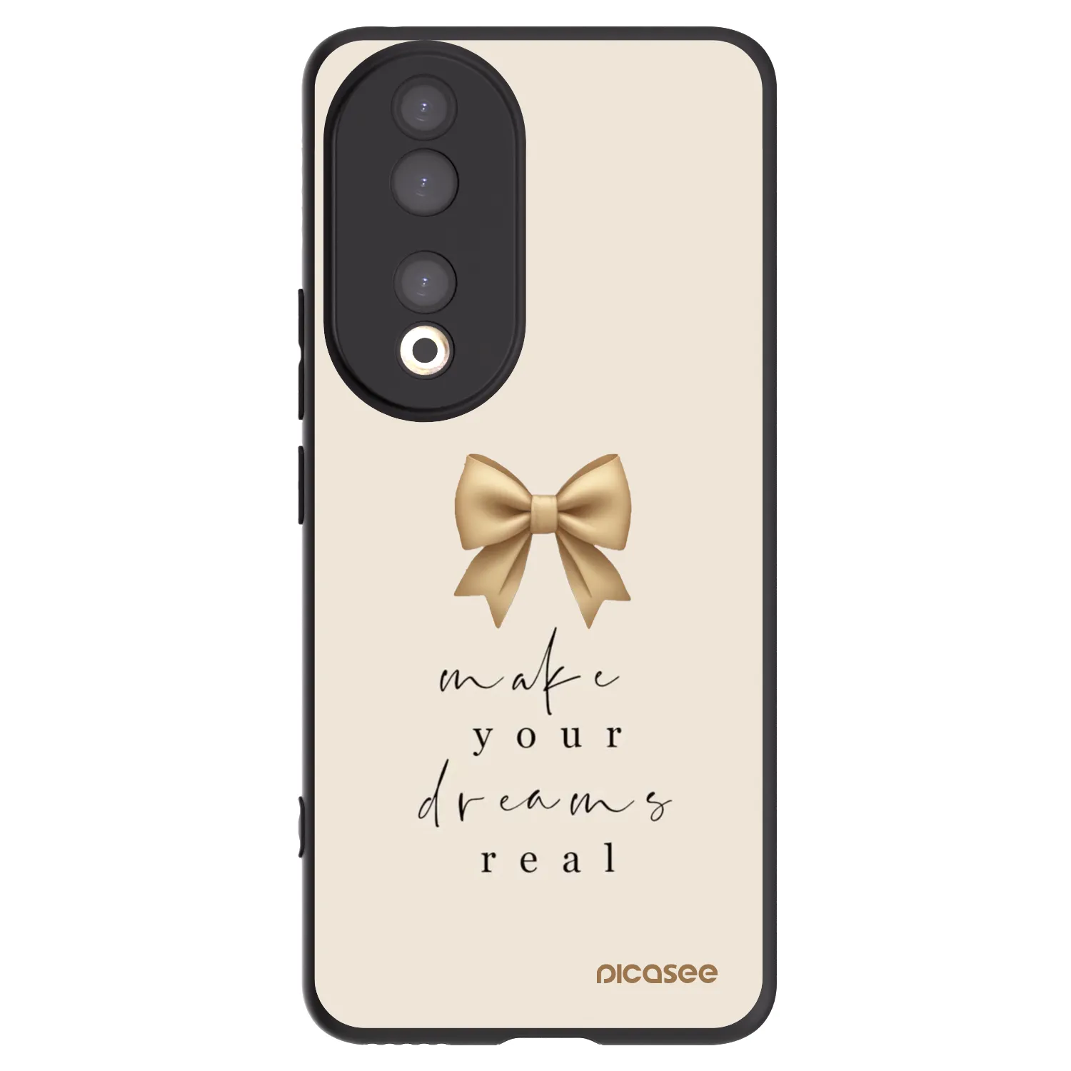 Picasee silikonski črni ovitek za Honor 90 5G - Golden Dream