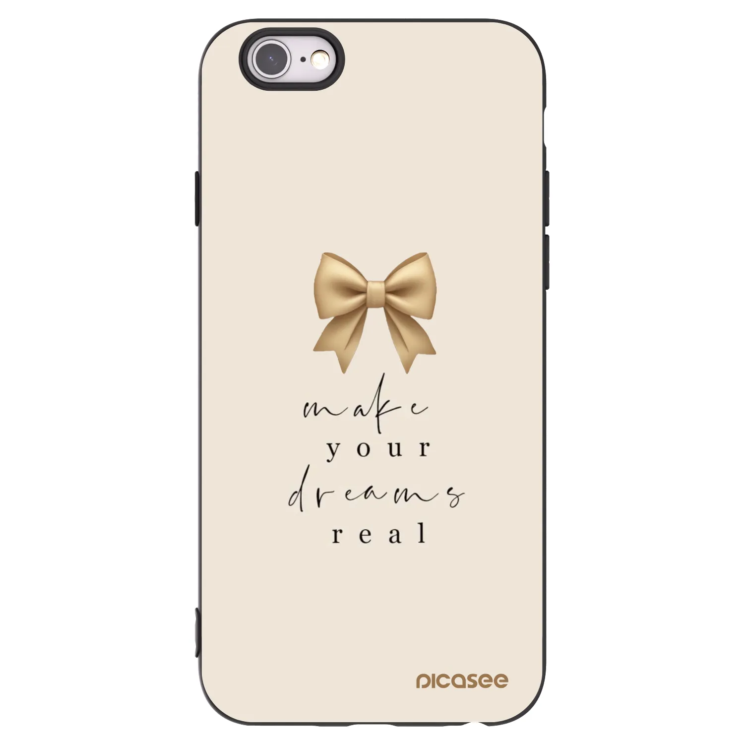 Picasee silikonski črni ovitek za Apple iPhone 6/6S - Golden Dream