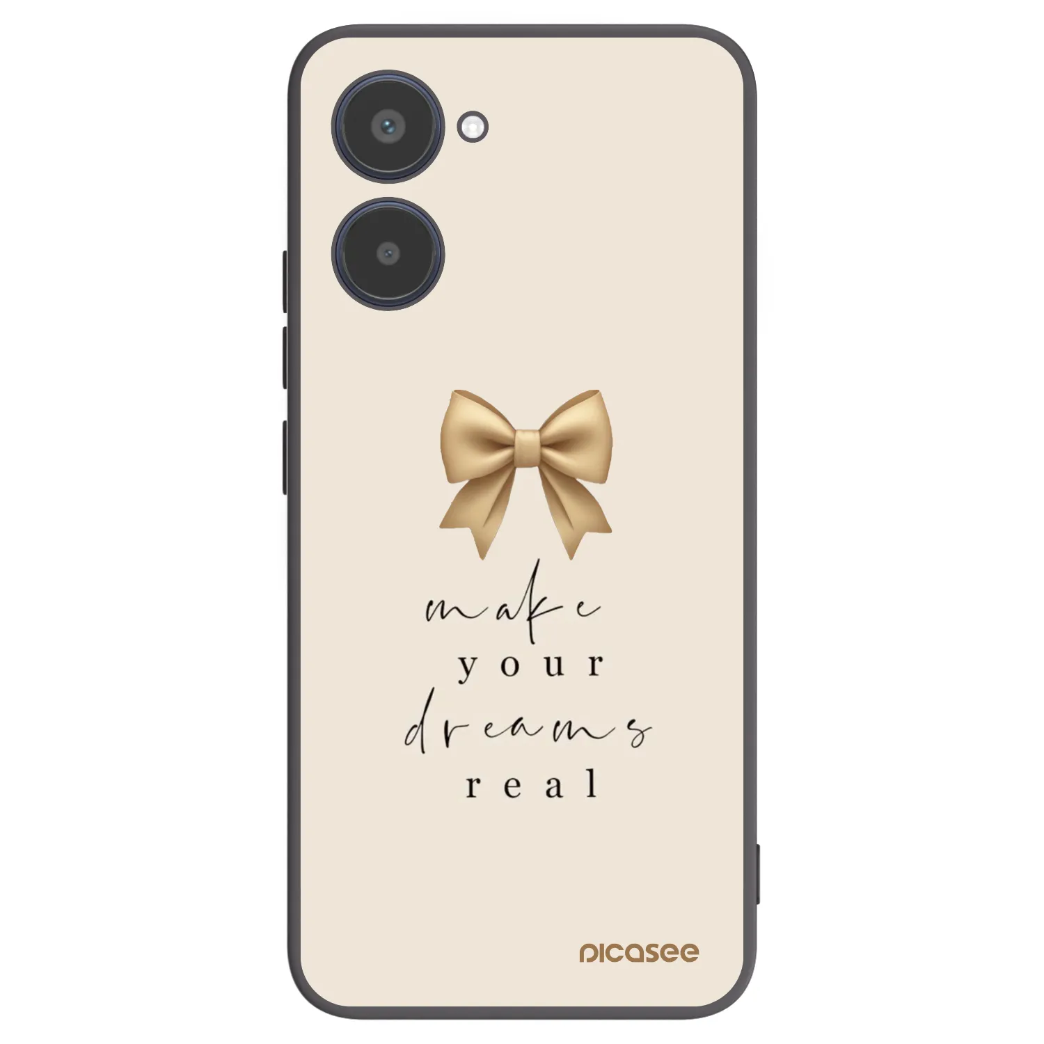 Picasee silikonski črni ovitek za Realme 10 4G - Golden Dream