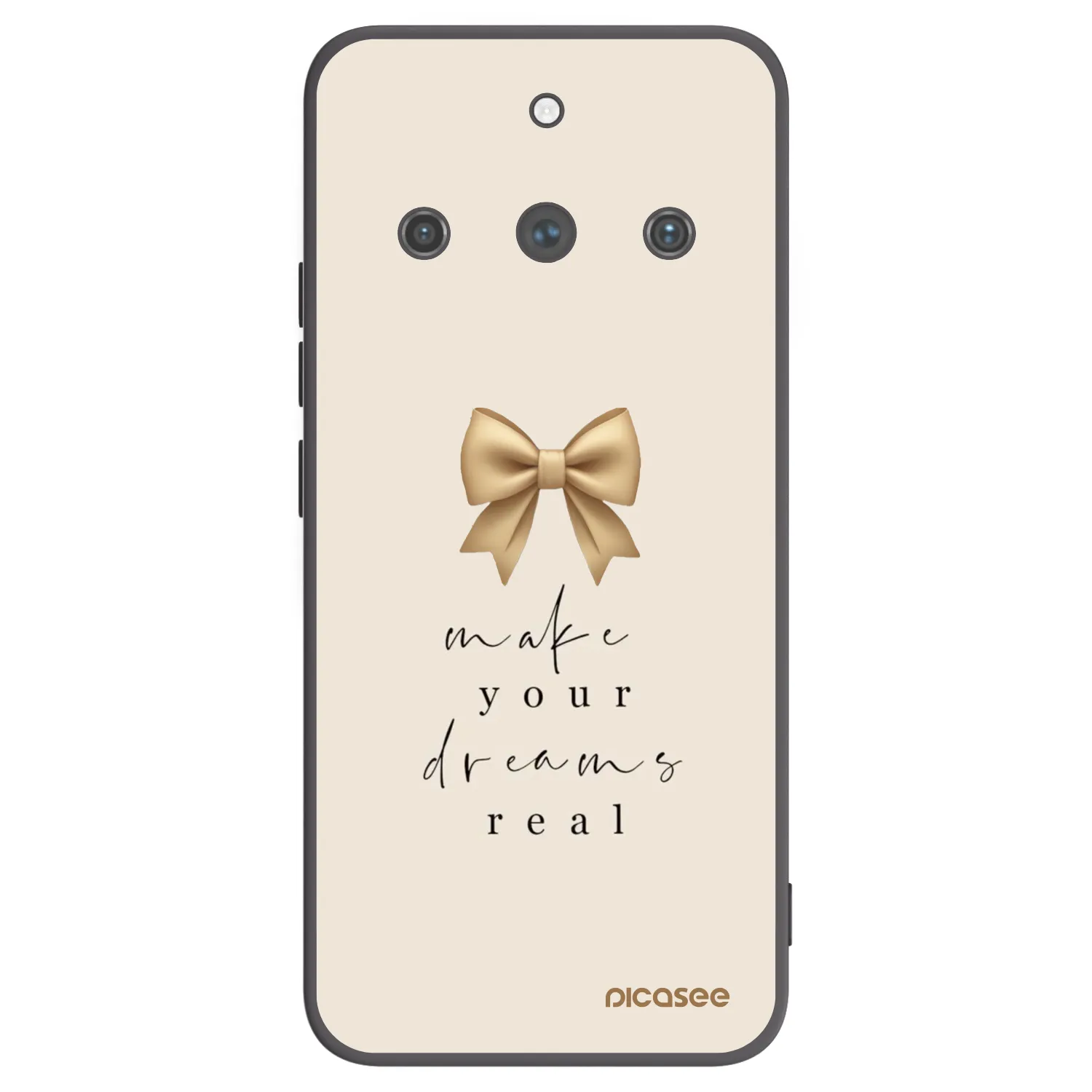 Picasee silikonski črni ovitek za Realme 11 Pro+ - Golden Dream