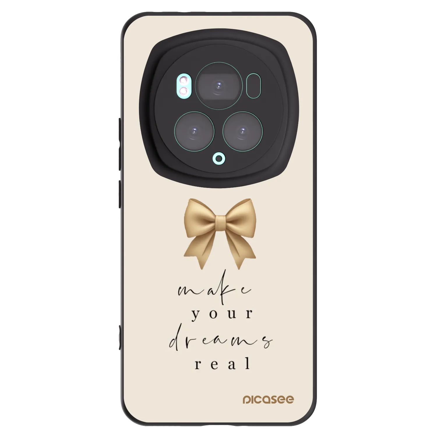 Picasee silikonski črni ovitek za Honor Magic6 Pro - Golden Dream