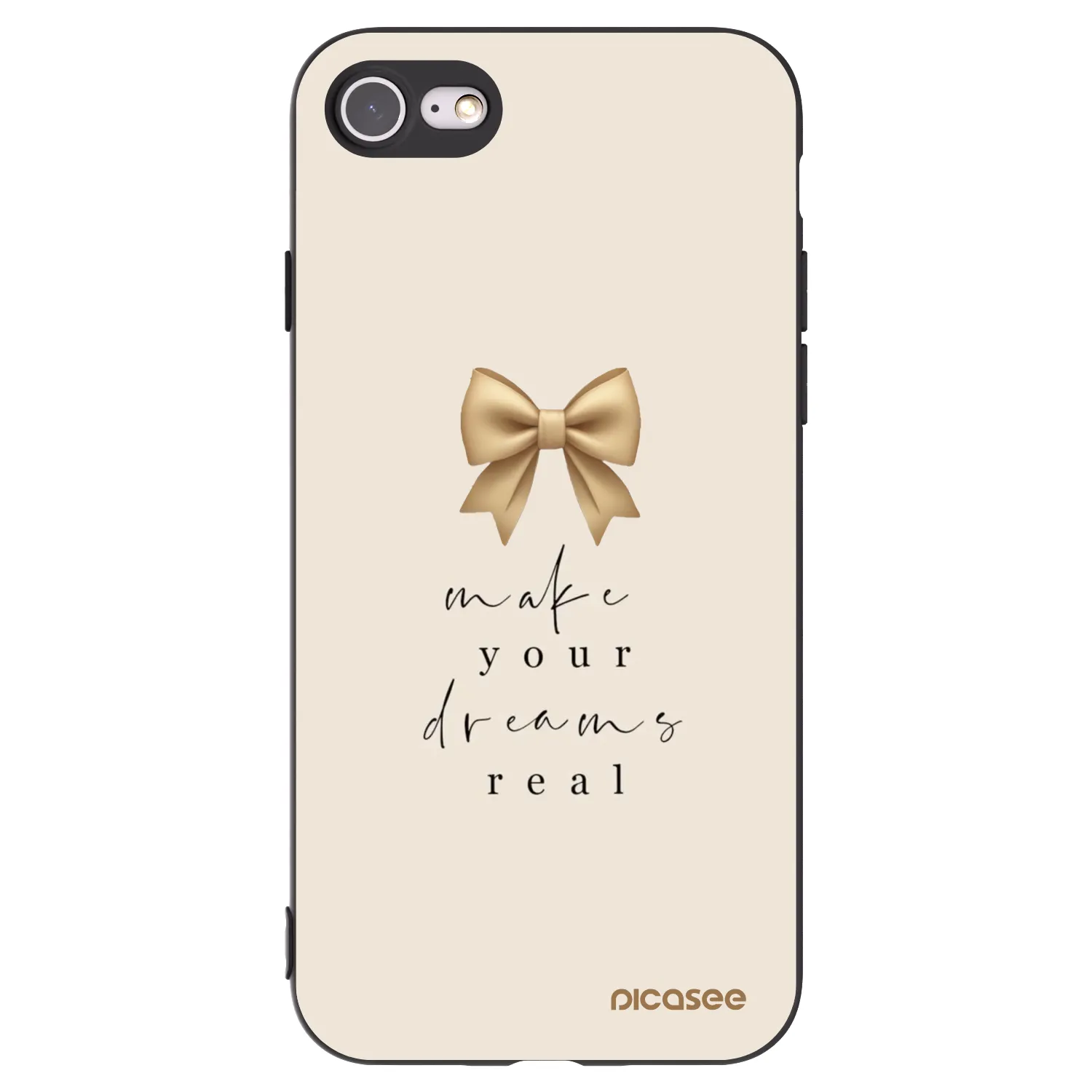 Picasee silikonski črni ovitek za Apple iPhone 8 - Golden Dream