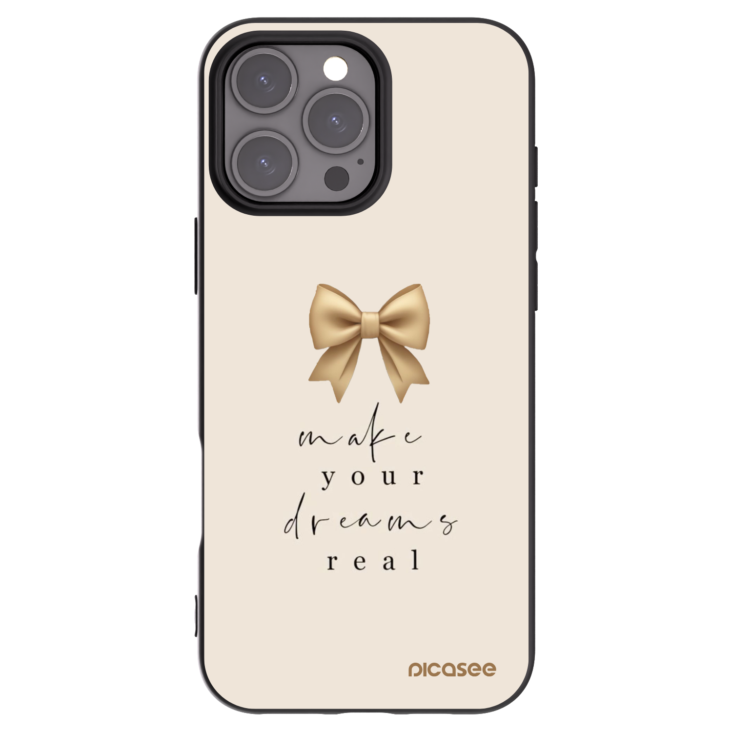 Picasee silikonski črni ovitek za Apple iPhone 16 Pro Max - Golden Dream