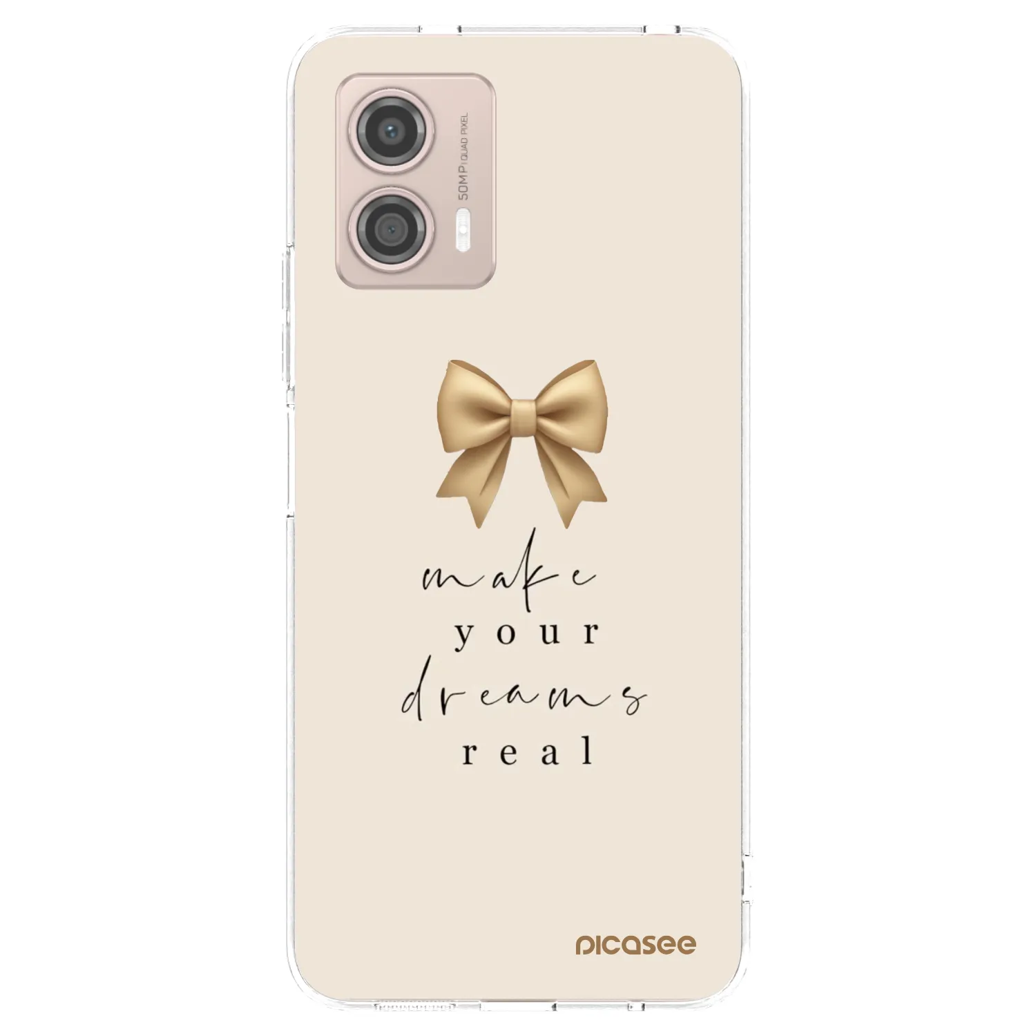 Picasee silikonski prozorni ovitek za Motorola Moto G53 5G - Golden Dream