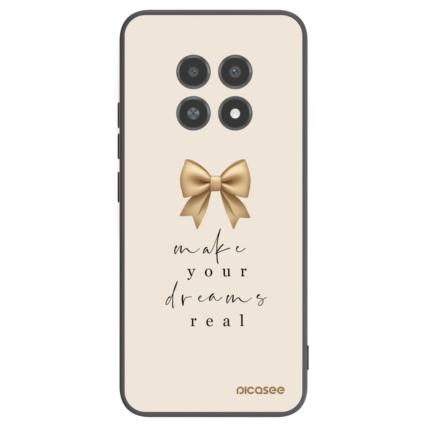 Picasee silikonski črni ovitek za Realme 12X - Golden Dream