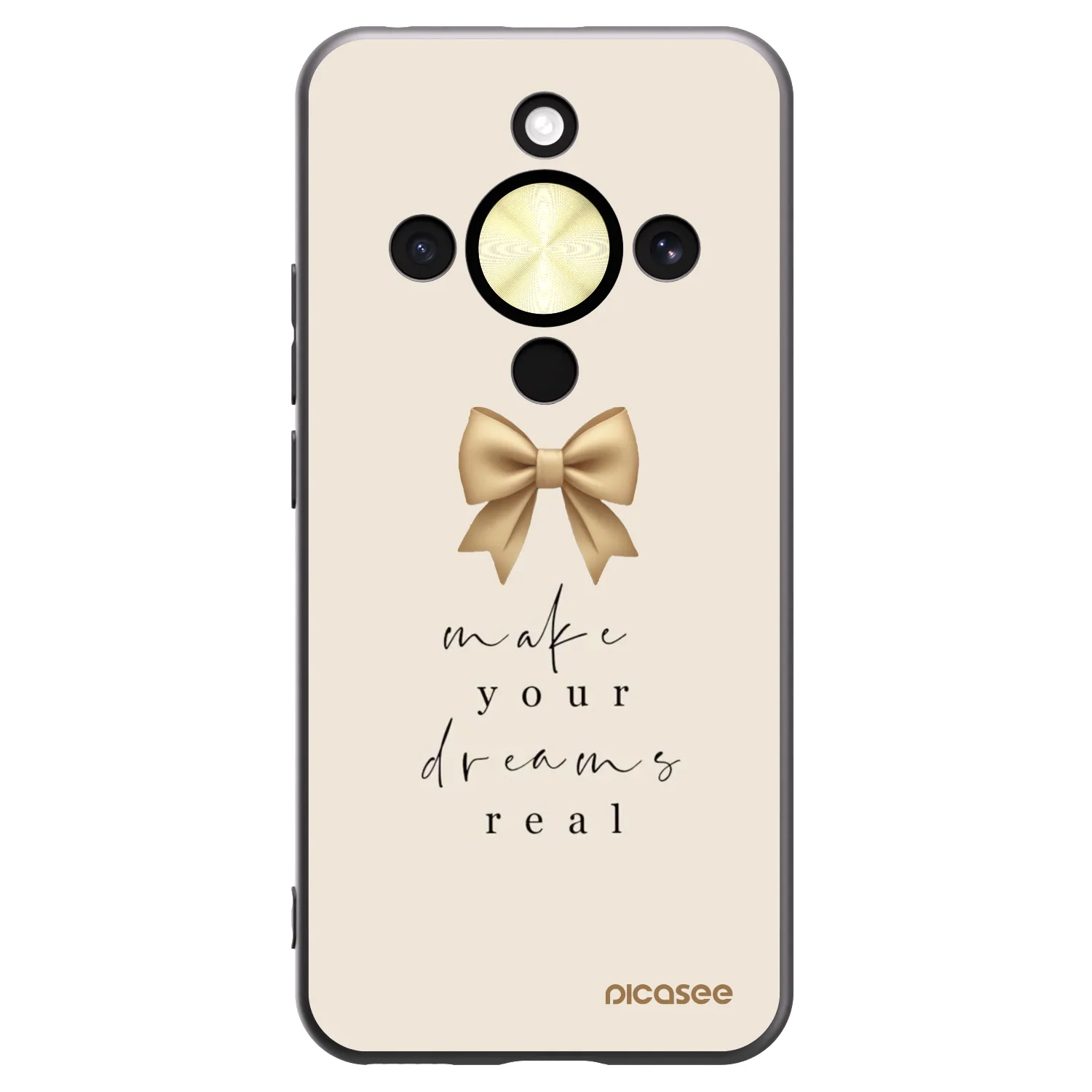 Picasee silikonski črni ovitek za Honor Magic8 Lite 5G - Golden Dream
