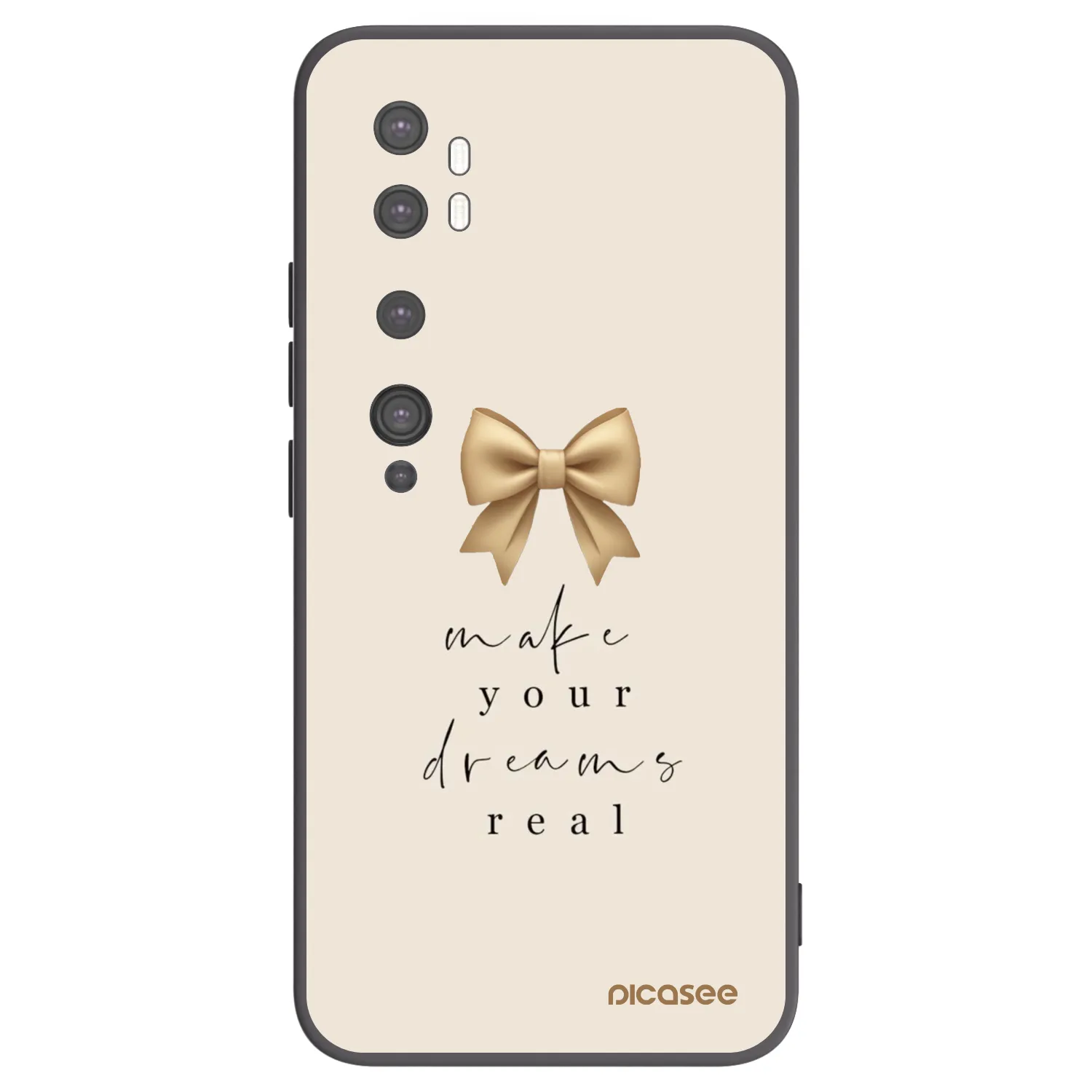 Picasee silikonski črni ovitek za Xiaomi Mi Note 10 (Pro) - Golden Dream