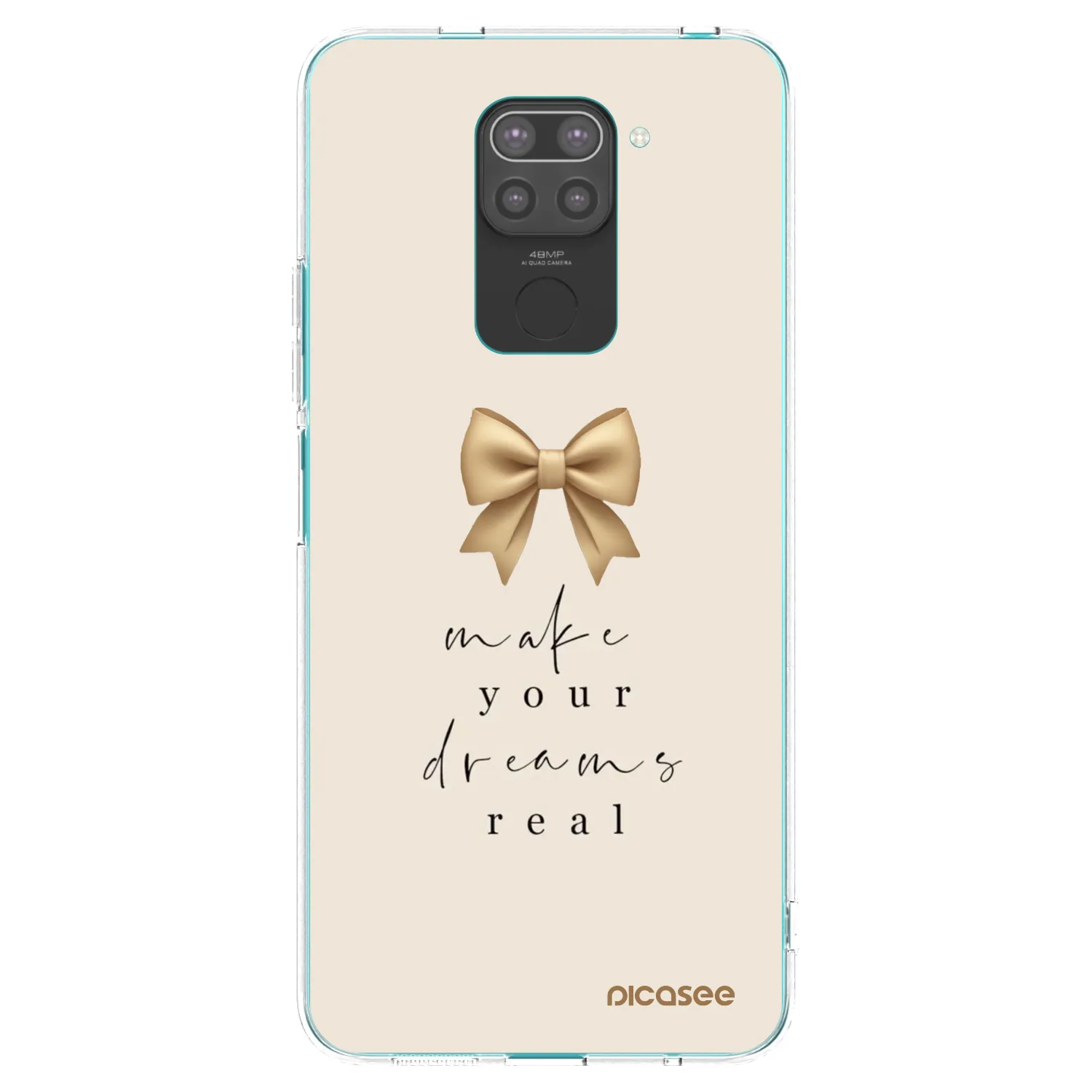 Picasee silikonski črni ovitek za Xiaomi Redmi Note 9 - Golden Dream