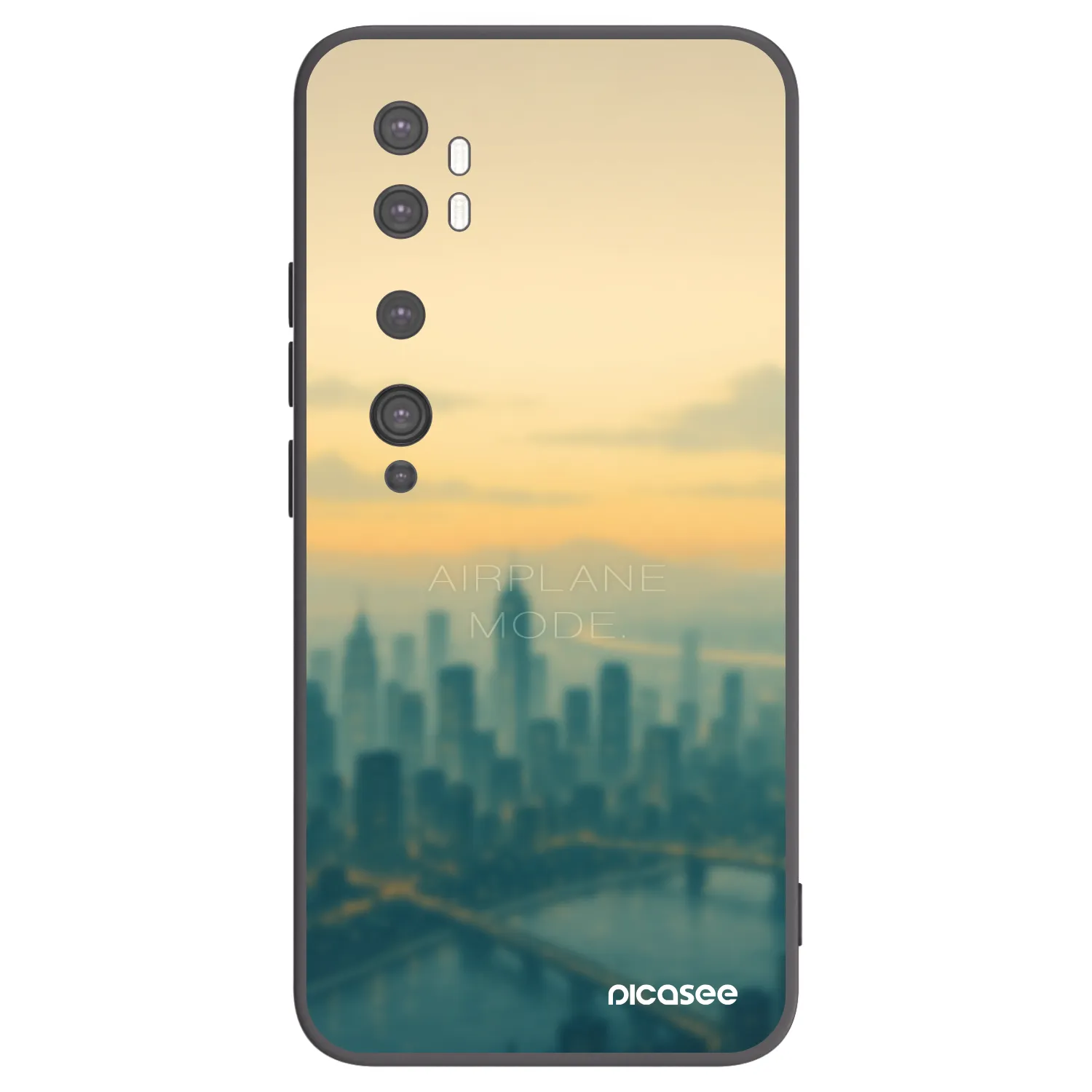 Picasee silikonski črni ovitek za Xiaomi Mi Note 10 (Pro) - Airplane mode