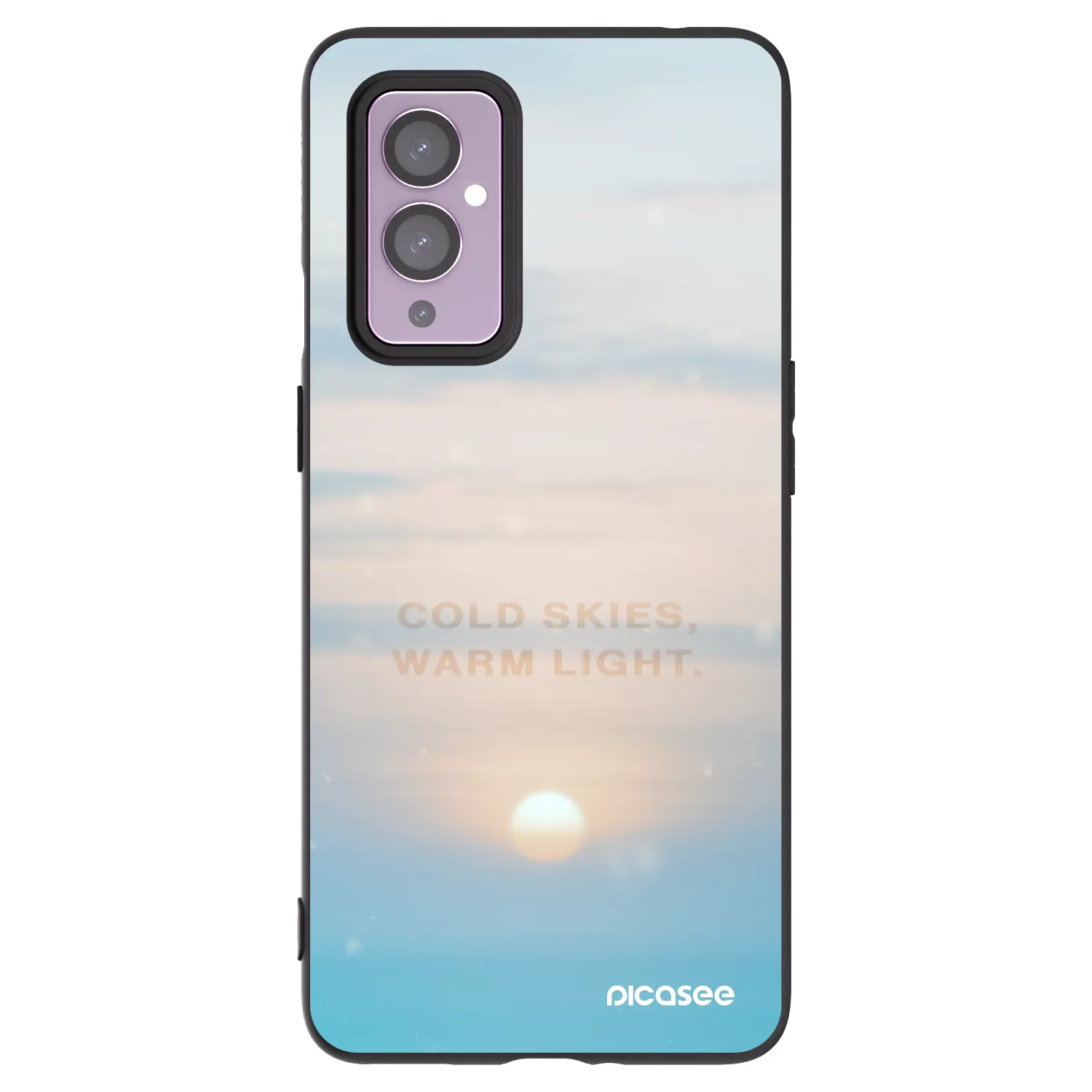 Picasee silikonski črni ovitek za OnePlus 9 - COLD SKIES
