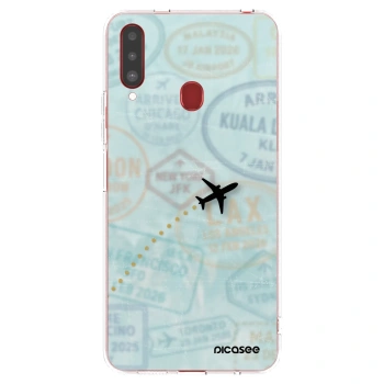 Picasee silikonski prozorni ovitek za Samsung Galaxy A20s - FLIGHT PATH